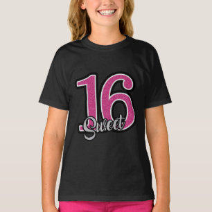 T-shirts GLITTERY Sparkly SWEET SIXTEEN Anniversai