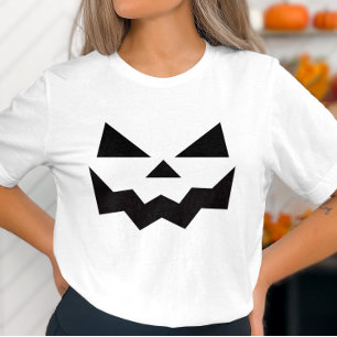 T-shirts Halloween éffrayant face Citrouille