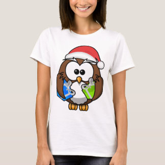 T-shirts hibou-père Noël de Noël de sweat - shirt