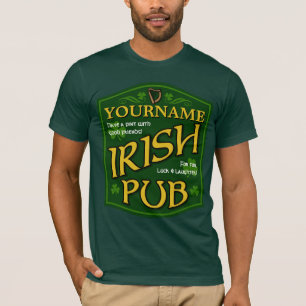 T-shirts irlandais personnalisé de signe de Pub