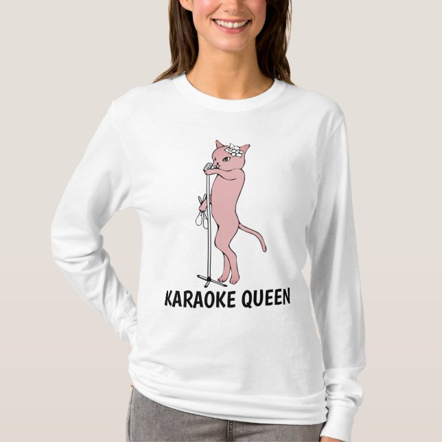 T-shirts KARAOKE CAT Dames (Devant)