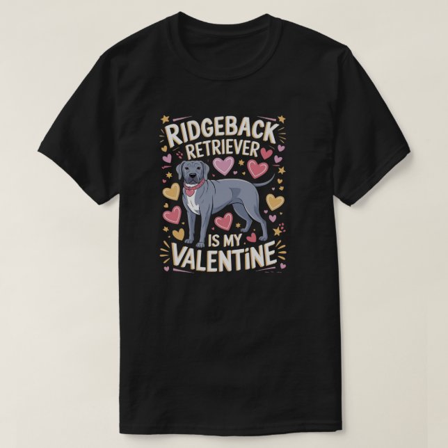 T-shirts love dog est ma valentine (Design devant)
