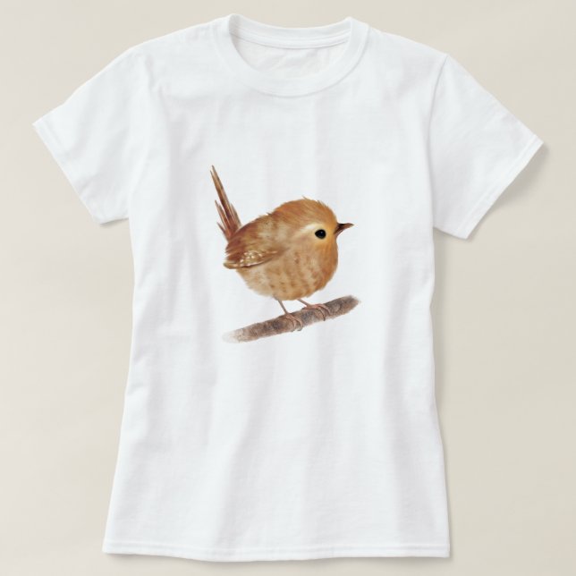 T-shirts mignonnes Wren Bird Lovers (Design devant)
