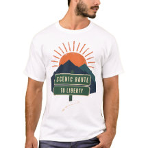 T-Shirts mit landschaftlich reizvoller Route zur F