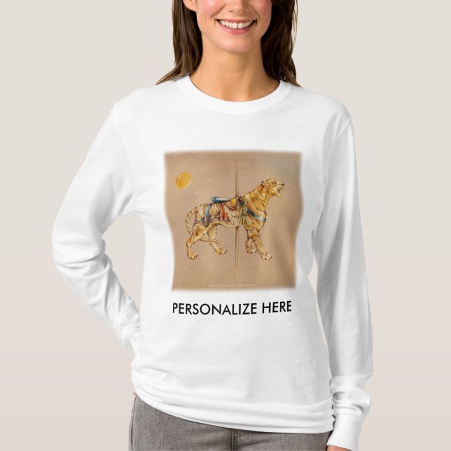 T-Shirts mit langer Schlaf - Karussell Tiger (Vorderseite)