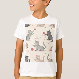 T-Shirts (motif de chat avec des chats ludiques)