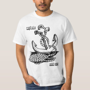 T-shirts nommés personnalisés d'ancre de capitai