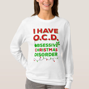 T-shirts obsédant de désordre de Noël d'OCD