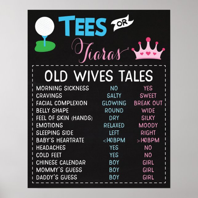 T-Shirts oder Tiaras Gender Reveal Alte Ehefrauen  Poster (Vorne)