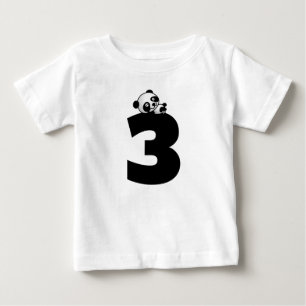 T-shirts ours Panda pour anniversaire 3 ans