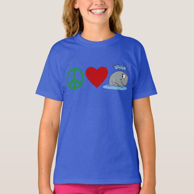T-shirts Peace Love Whales, Travel Mugs, Cadeaux (Devant)