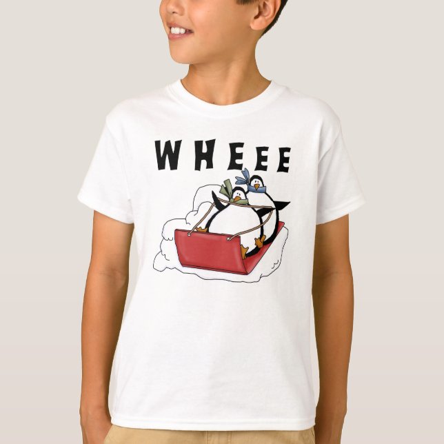 T-shirts Penguins Sledding (Devant)