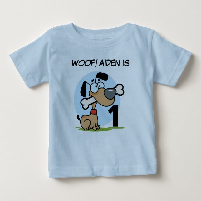 T-shirts personnalisables d'anniversaire de chiot (Devant)