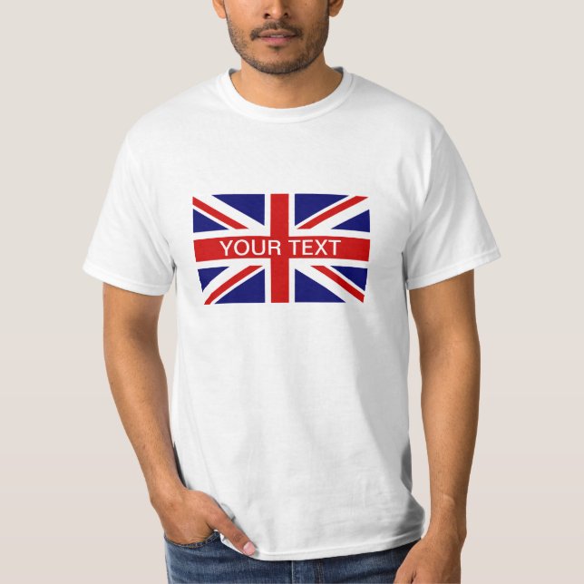 T-shirts personnalisés avec le drapeau britannique (Devant)