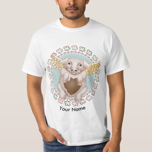 T-shirts personnalisés Flying Pig Kiss (Devant)