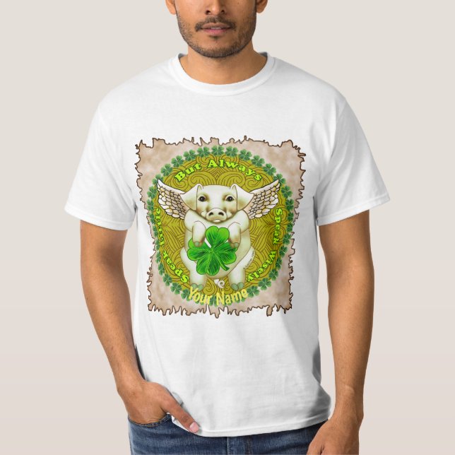 T-shirts personnalisés Irish Flying Pig (Devant)