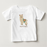T-shirts personnalisés pour bébé de Llama mignonne