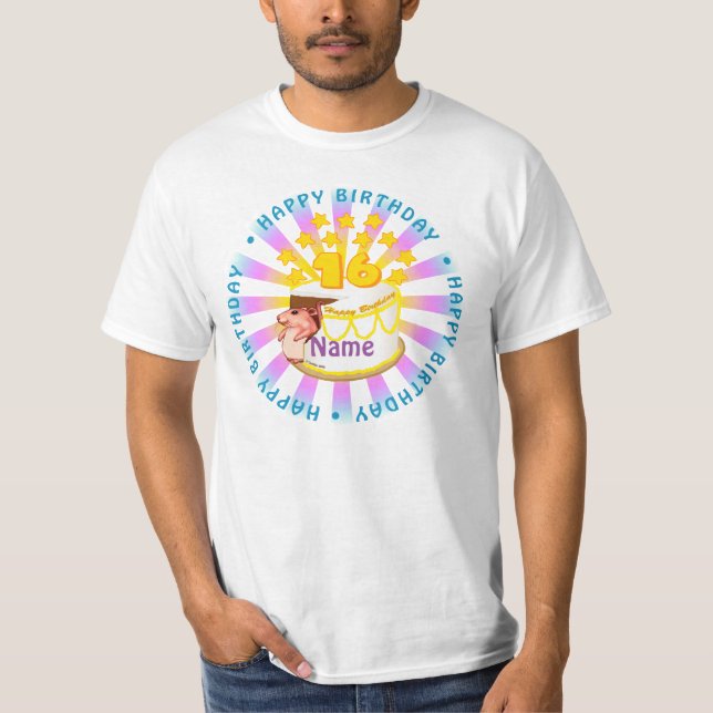 T-shirts personnalisés pour l'anniversaire de 16 a (Devant)