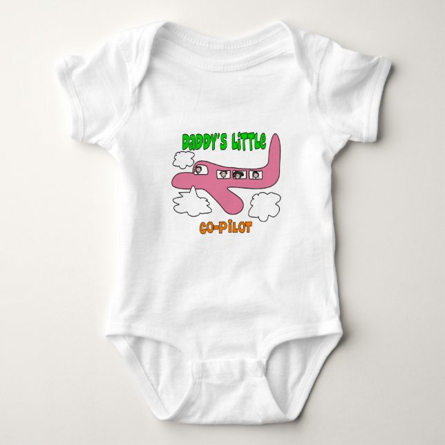 T-shirts petit du "co-pilote du papa" des enfants (Devant)