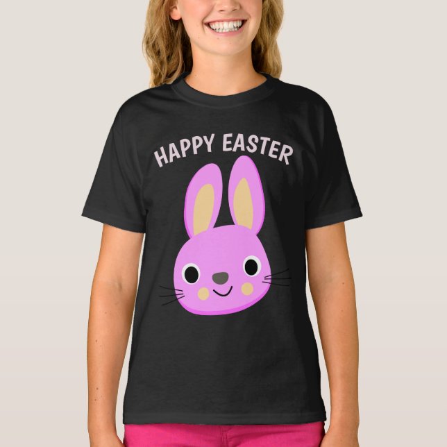 T-SHIRTS PINK BUNNY EASTER ENFANTS (Devant)
