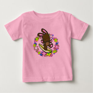 T-Shirts pour bébés de lapin à surf au chocolat