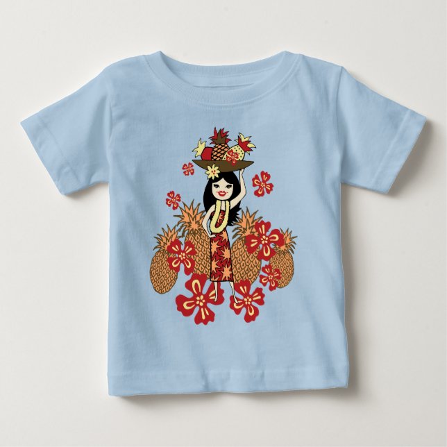 T-shirts pour bébés et jeunes filles Luau ananas (Devant)