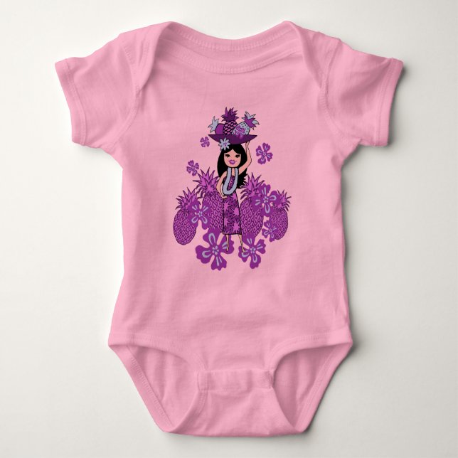 T-shirts pour bébés et jeunes filles Luau ananas (Devant)