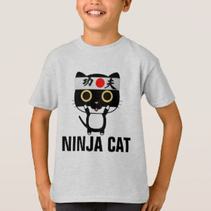 T-shirts pour chat amusant pour garçons enfants NI