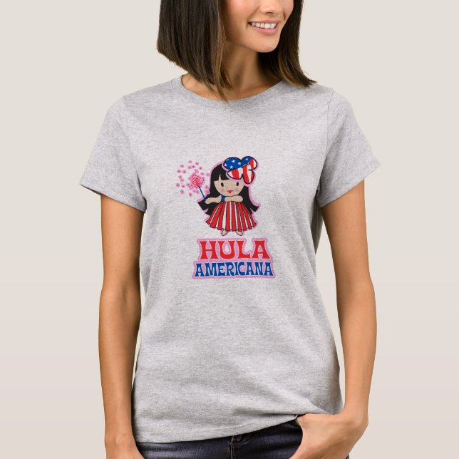 T-shirts pour dames Hula Americana (Devant)