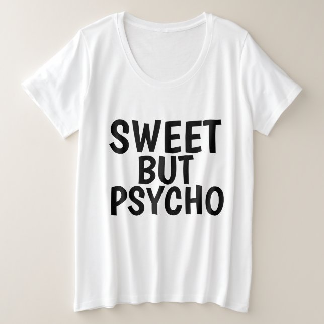 T-shirts pour dames SWEET MAIS PSYCHO (Design devant)