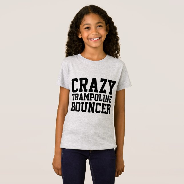 T-shirts pour enfants BOUNCER DE TRAMPOLINE CRAZY (Devant entier)