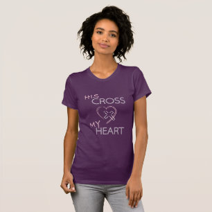 T-shirts pour femmes chrétiennes Sa Croix Mon Cœur