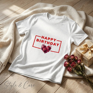 T-shirts pour garçons avec graphique de cœur flora