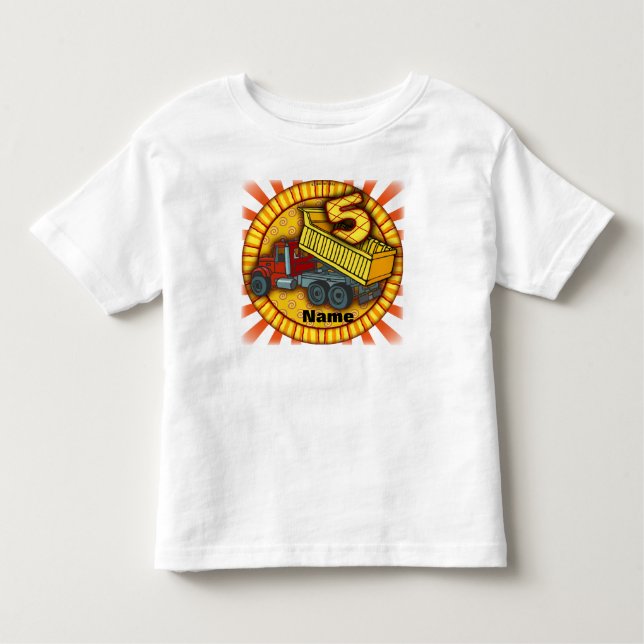 T-shirts pour le 5ème anniversaire avec un camion  (Devant)