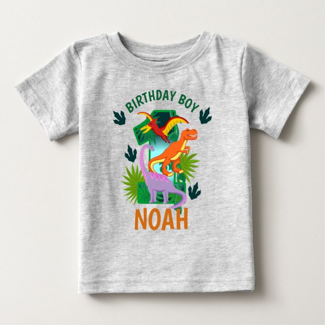 T-shirts pour le premier anniversaire de dinosaure (Devant)