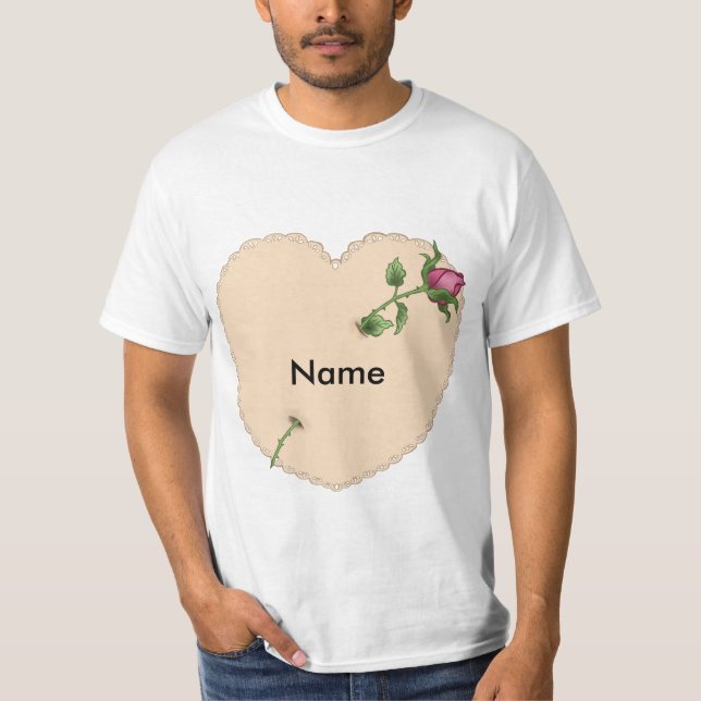 T-shirts Roses de coeur (Devant)