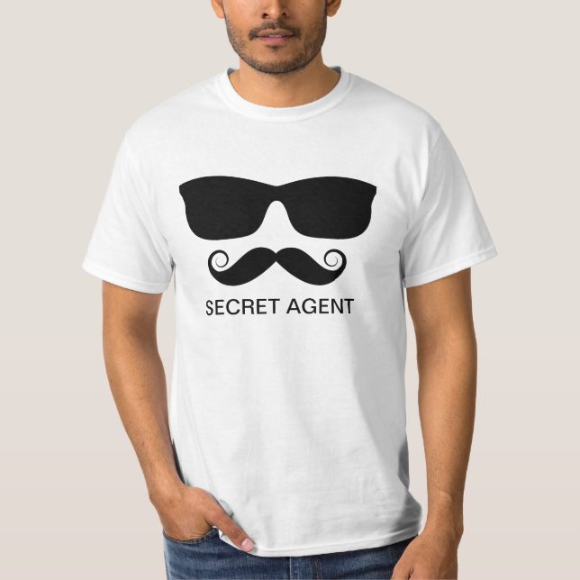 T-shirts secrets de déguisement d'Agemt (Devant)