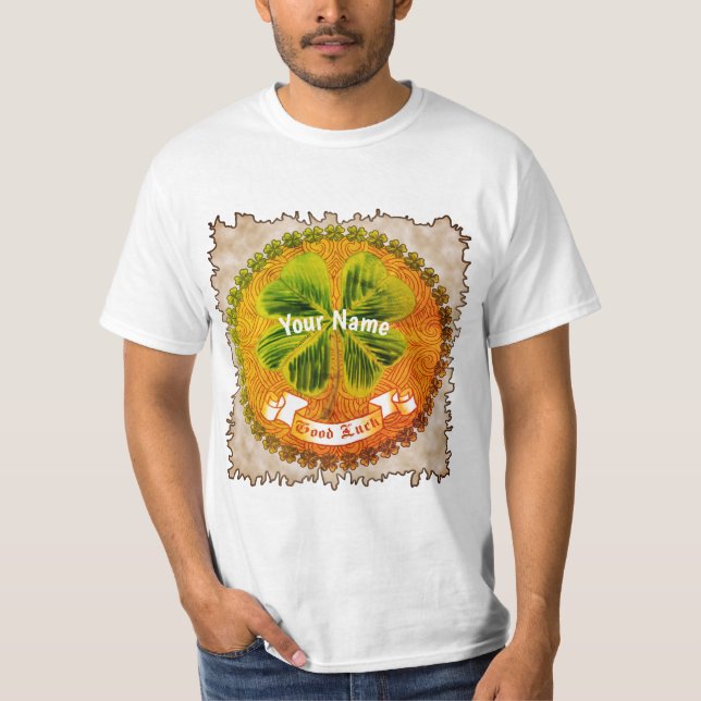 T-shirts Shamrocks irlandais chanceux (Devant)
