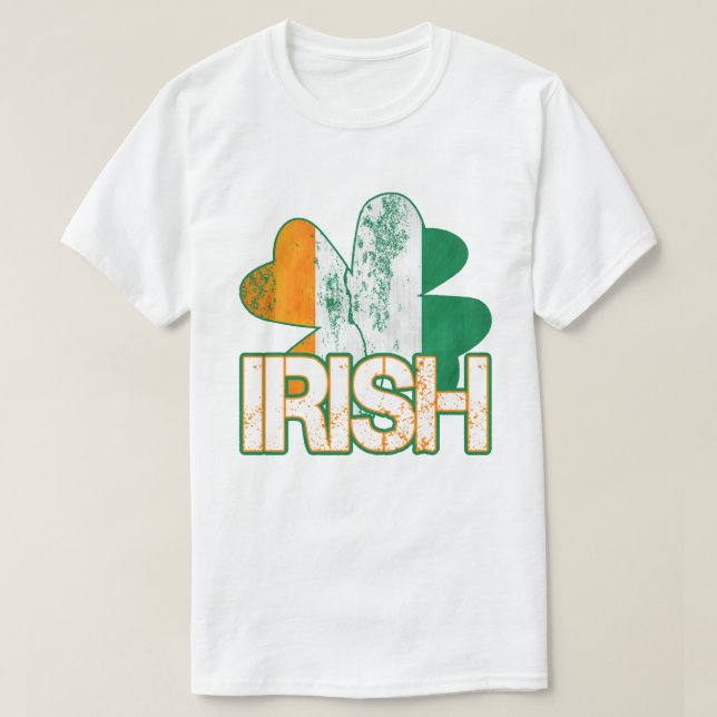 T-shirts Shamrocks irlandais (en détresse) (Design devant)