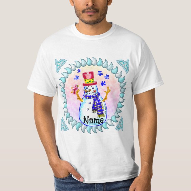 T-shirts Snowman Bird Friend (Devant)