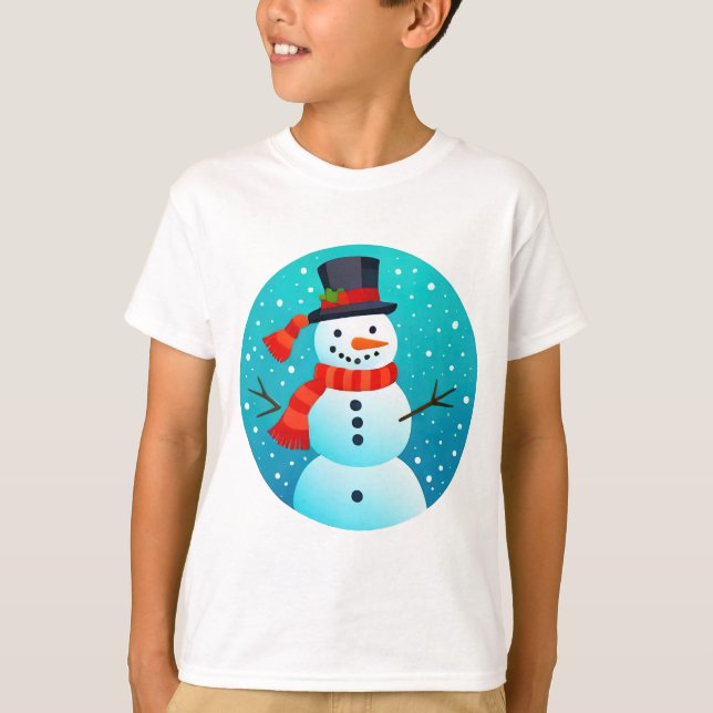 T-shirts Snowman de Noël (Devant)