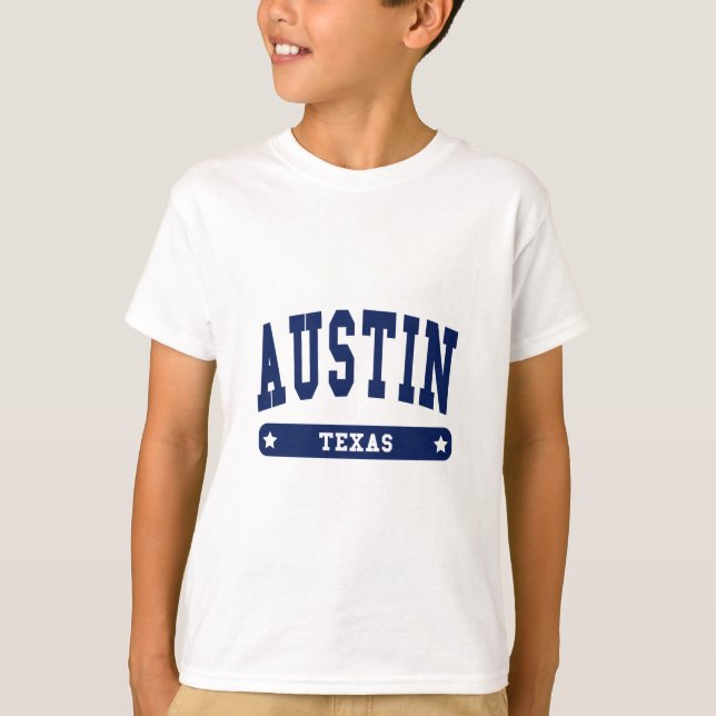 T-shirts style Austin Texas College (Devant)
