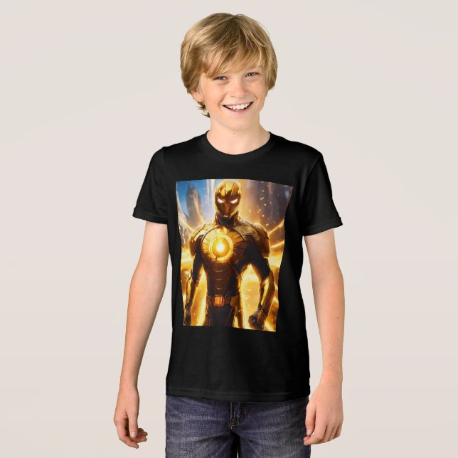 T-shirts super-héros héroïques pour enfants (Recto plein)