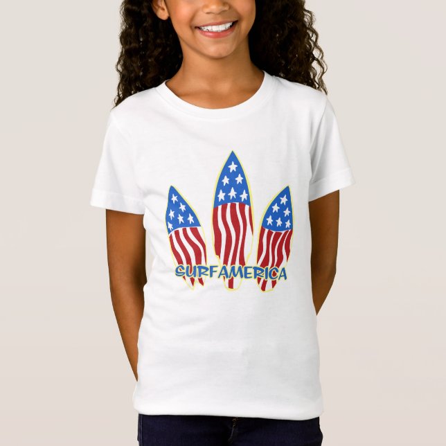 T-shirts surf America Girls (Devant)