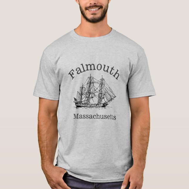 T-shirts T-Shirt, grand bateau de Falmouth Massach (Devant)