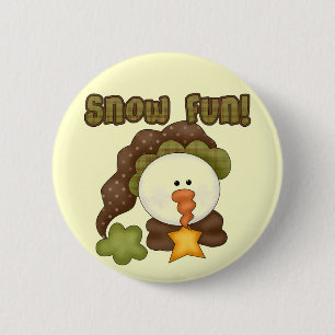 T-Shirts und Geschenke des Schnee-Spaß-einer Button