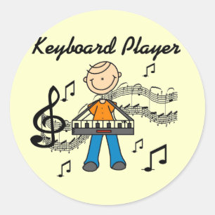 T-Shirts und Geschenke für Keyboardspieler Runder Aufkleber