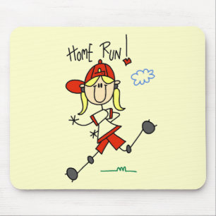 T-Shirts und Geschenke für Mädchen Baseball Home R Mousepad
