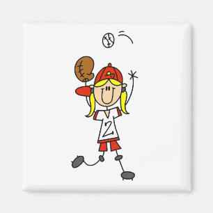 T-Shirts und Geschenke für Mädchen, die Baseball f Magnet