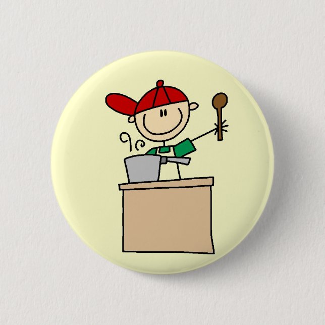 T-Shirts und Geschenke mit männlicher Strichmännch Button (Vorderseite)